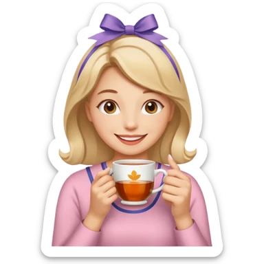 🧘🏼‍♀️🍵🎀 sticker