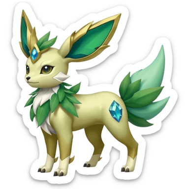 Shiny 4-legged Virizion-Leafeon-Amaura-Cobalion-fusion, full body sticker