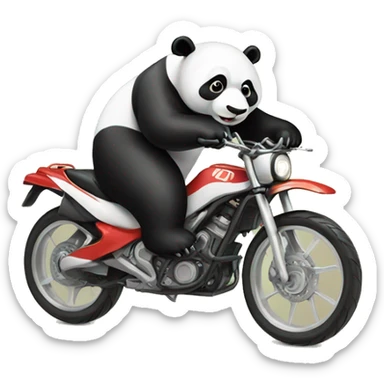 panda riding on bike  sticker