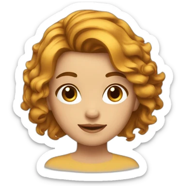 Fille cheveux maron lond méchante sticker