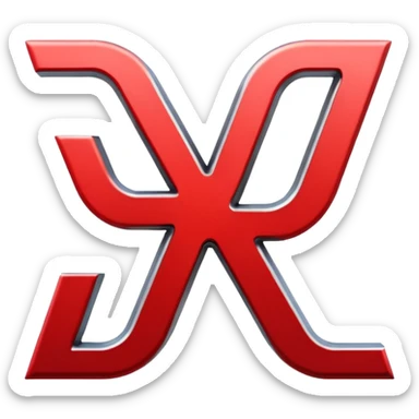 Red chain link logo in the shape of the letter K sticker