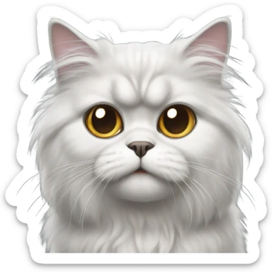 White and gray Persian cat sticker