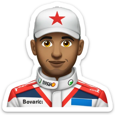 Lewis Hamilton in slavic outfit sticker