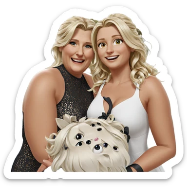 blonde girls in white dresses sticker