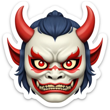 Cara con frio y demonio japones  sticker