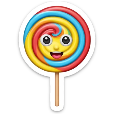 cute lollipop with eyes and mouth and personality sticker