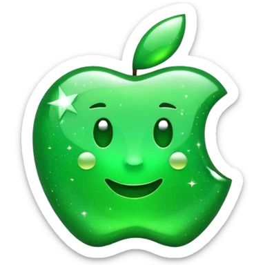 Add a sparkle effect to the green yuan sign emoji, apple emoji style, no text, just the symbol. sticker