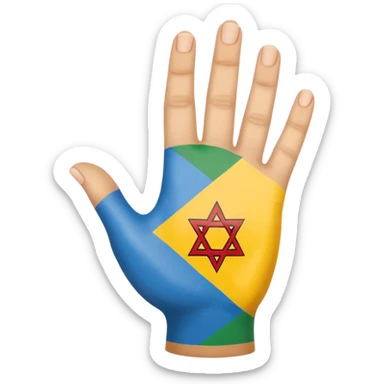 UNE PETITE MAIN COLORE DE DRAPEAU AMAZIGH sticker