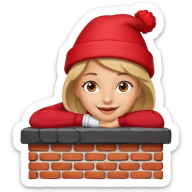 Female lie down on a chimney sticker