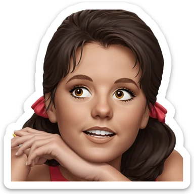 girl with brown hair portrait sticker