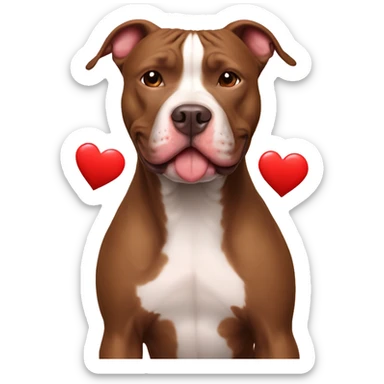 pitbull con corazón es  sticker