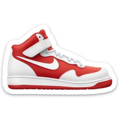 Red and white nike air high top shoe sticker