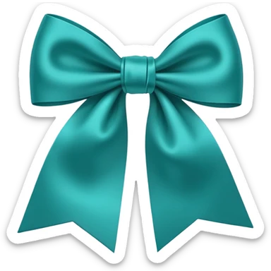 teal bow sticker
