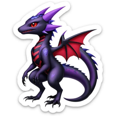 Shiny Epic Badass Gothic Noibat-Salandit-Litten-Hybrid sticker