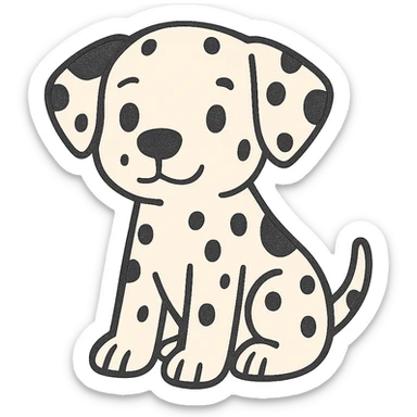 flat toon dalmatian puppy sticker