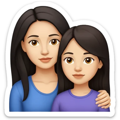 Mother and daughter with Lightskin and Long Dark Hair, twenty six and fourtyfour years old sticker