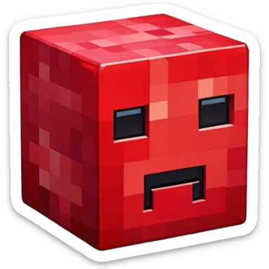 minecraft red block sticker