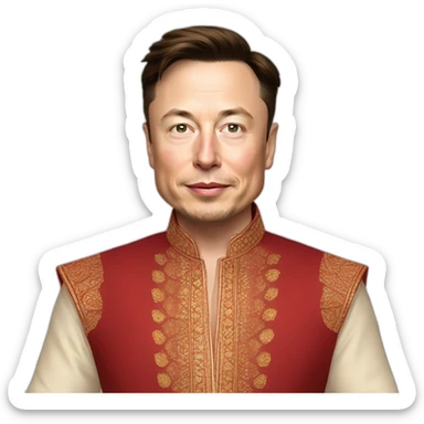 Elon Musk in Indian ethnic wear  sticker
