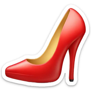 High heel with red bottom sticker