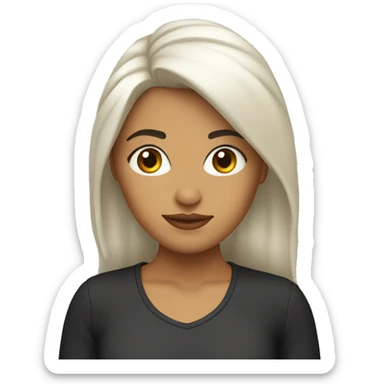 Chica blanca con pelo negro liso sticker