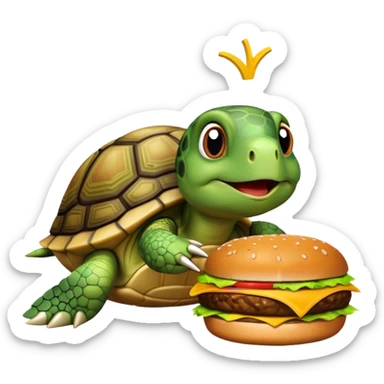 A turtle eating McDonalds  sticker