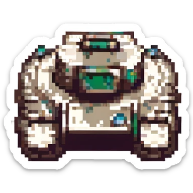 pixel art style tank, retro, 8-bit, blocky sticker