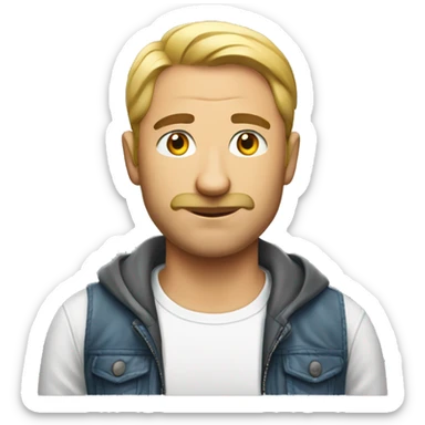 man in t shirt where written im russian sticker