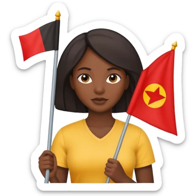 flat Flag holder black woman sticker