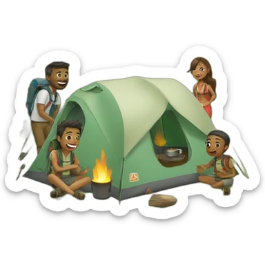 camping with friends sticker
