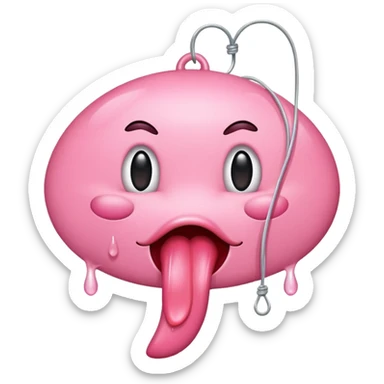 une lanque qui pend avec une goutte de bave sticker