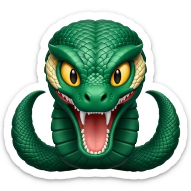 cobra is in its upright defensive posture sticker