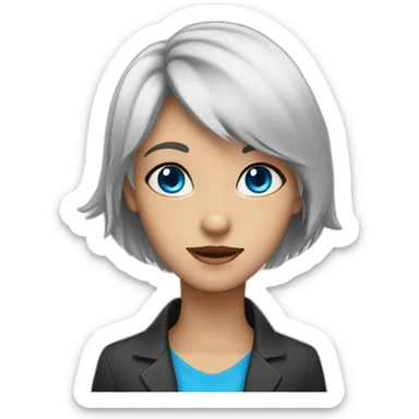 black cat with blue eyes goes to work sticker