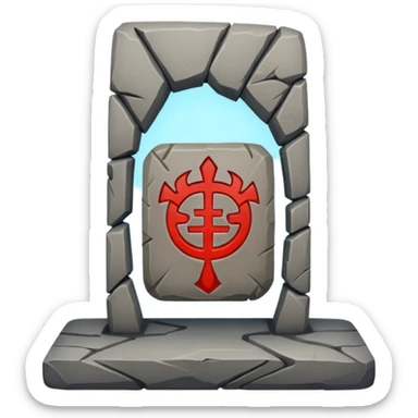 Stone Tablet – Carved gray slab with ancient runes. sticker