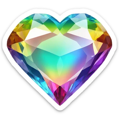 Heart shaped 56-carat rainbow diamond sticker