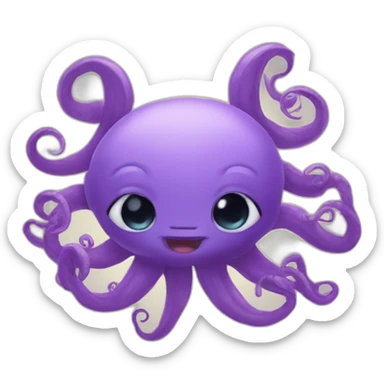 Cute kraken cute face eyes close making yoga sticker