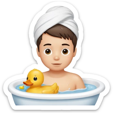  Boy in bath tub sticker