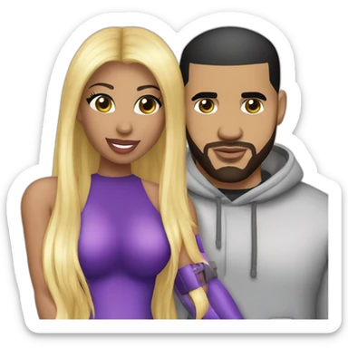 Nicki Minaj and Drake couple sticker