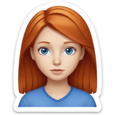 girl with ginger hair and blue eyes sticker