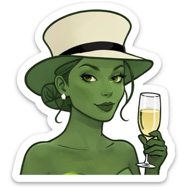 Girl with glass of champagne sticker