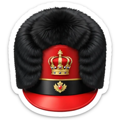 A Royal Guard hat with black fur texture and tall silhouette. sticker