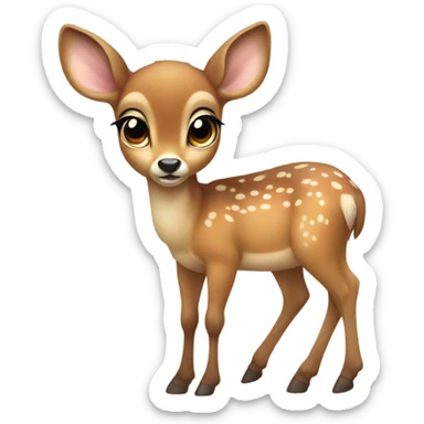 make me a cute baby deer without the antlers  sticker