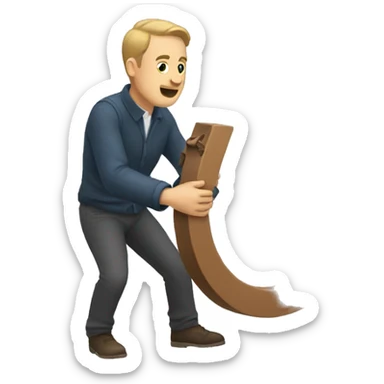 man throw a horseshoe sticker