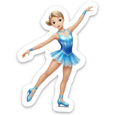Figure Skater Spinning In A Blur On Ice sticker
