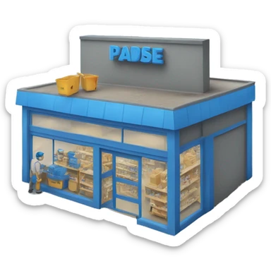 a hardware store called PASABE in blue colors sticker