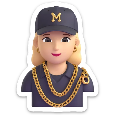 Brazilian rapper Chefin with cap and gold chain sticker