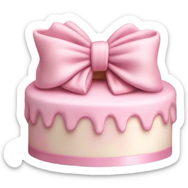 Coquette bow cake light pink sticker