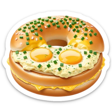 Scrambled egg on a bagel sticker