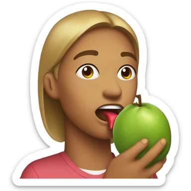 someone eating guava sticker