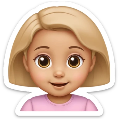 smiling baby girl with big eyes and medium skin tone sticker