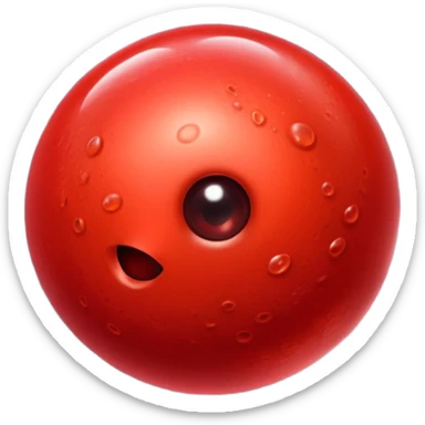 A realistic red blood cell floating in space, fully red with no white color, glossy surface, detailed texture, cinematic lighting, dark background, slow smooth motion, high-resolution, dramatic shadows, no white blood cells, focus on a single red blood cell, hyper-realistic 3D render. sticker